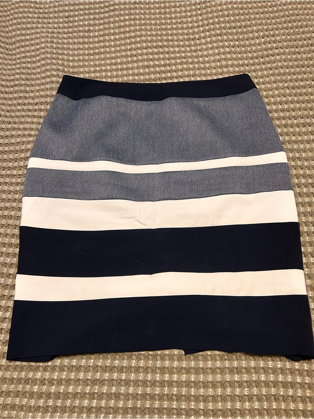 Cleo Petite Navy & White Striped Pencil Skirt — Size 8